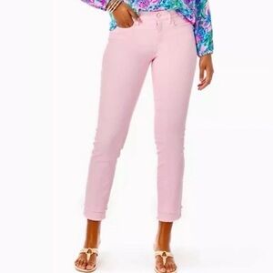 Lilly Pulitzer South Ocean High Rise Calla Lilly Pink Jeans size 4